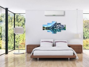 Obraz wysokogórskiego jeziora (125x70 cm)