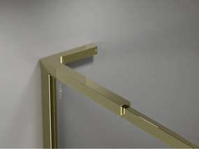 Mexen Kioto-F L ścianka prysznicowa Walk-in z ramką 60 x 202 cm, transparent 8 mm, złota - 800-060-174-50-00