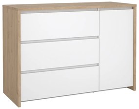 Biało-naturalna komoda w dekorze dębu 119x84x48 cm Next – Tvilum