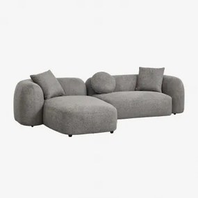 Sofa Modułowy Z Lewym Szezlongiem, 2-częściowy, Z Tkaniny Chenilla Coco Granitowo-szary Gruby Szenil - Sklum