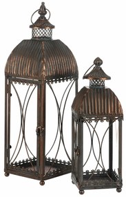 Zestaw metalowych latarni Romance, 2 szt., miedź