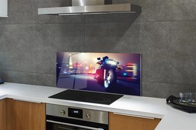 Szkło do Kuchni na Ścianę Motocykl w Miejskiej Scenerii