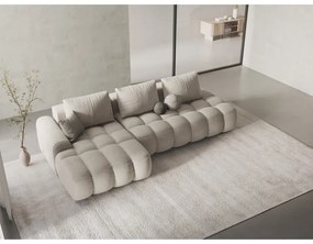 Beżowy rozkładany/ze schowkiem narożnik (lewostronny/z szezlongiem) Linz – Cosmopolitan Design