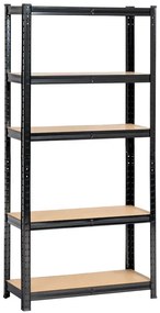 Czarny regał magazynowy 154 cm - Filove 3X
