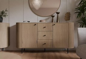 Komoda Opunio 165 cm – nowoczesna komoda z szufladami dąb cremona / beż piaskowy / dąb dunin