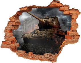 Fototapeta dziura na ścianę Czołg
