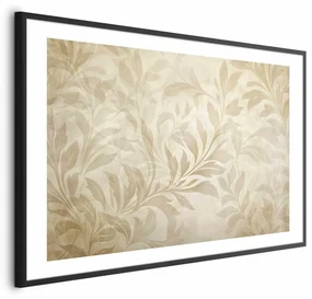 Plakat Piaskowe listki 90x60 cm z ramą czarną z marginesem ARTGEIST B