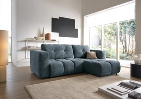 Masseno Narożnik ARTE z funkcją spania i pojemnikiem na pościel Narozniki L, Rozkładana sofa - Granatowy, BELLO 30