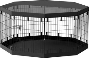 PawHut Wybieg dla Szczeniąt, Wysokość 76 cm/ok. 2,5 m², 8 Paneli, Płachta Podłogowa, Kombinowana Pokrywa Dachowa