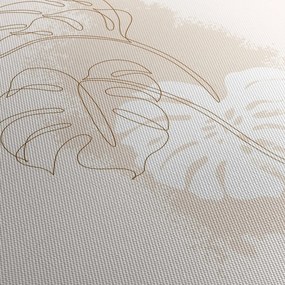 Obraz - Line art monstera N⁰1 (125x70 cm)