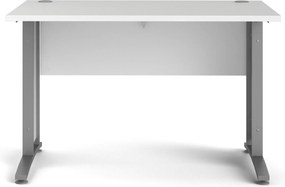 Biurko proste Prima biały 120 szare nogi