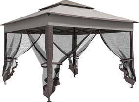 Outsunny Faltpavillon z Bocznymi Ścianami Szary 3,25 x 3,25 x 2,7 m