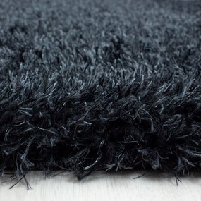 Dywan shaggy poliestrowy Brilliant czarny  140 cm x 200 cm