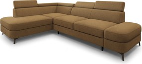 Masseno Narożnik AVISE z funkcją spania i pojemnikiem na pościel Narozniki L, Rozkładana sofa - Miodowy, QUELLE 17