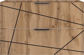 Szafka do umywalki wpuszczanej Wood 01, dąb wotan, 80 cm