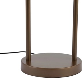 Lampa stołowa w stylu Hotel Chic ciemny brąz z bursztynowym szkłem - Stavelot