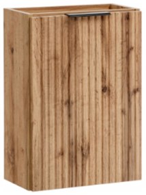 Szafka wisząca pod umywalkę w kolorze naturalnego drewna ryflowany front 40 x 22 cm ASTROS Light oak