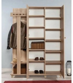 Wieszak z szafą Garmanto Sonoma Oak Double
