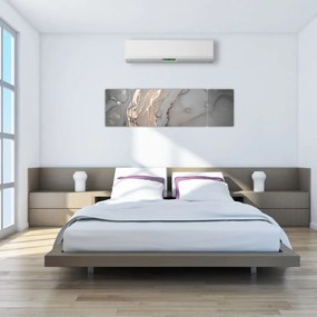 Obraz - Szaro - złoty marmur (170x50 cm)