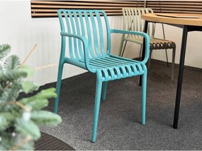 Plastowe krzesło TREGO z podłokietnikami, antracytowe