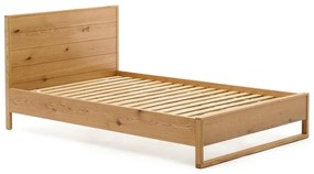 Łóżko jednoosobowe z litego drewna dębowego ze stelażem 90x190 cm Alguema – Kave Home