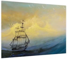 Obraz - Obraz statku ma morzu (70x50 cm)