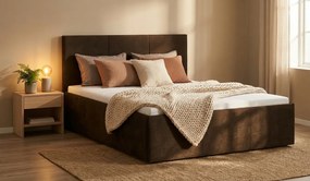 Łóżko TOWN 140x200 cm Ciemny brąz Bez materaca