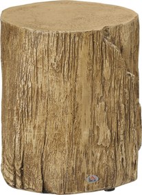 HOMCOM Stolik pomocniczy w kształcie pnia z regulowanymi nóżkami 37 cm x 37 cm x 43 cm Beton Brązowy