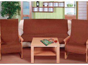 Bellatex Narzuty na komplet wypoczynkowy Korall micro brązowy, 150 x 200 cm, 2 szt. 65 x 150 cm