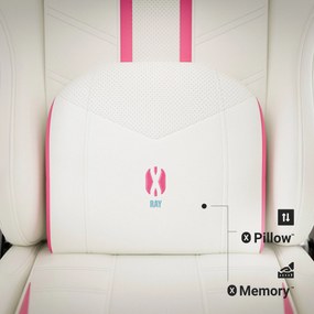 Fotel Gamingowy Diablo X-RAY 2.0 Small Size, biało-różowy