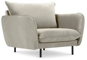 Beżowy aksamitny fotel Cosmopolitan Design Vienna