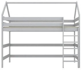 Łóżko domek na antresoli TOBI 2 180x80 białe drewniane KOCOT KIDS