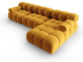 Żółta aksamitna sofa 285 cm Bellis – Micadoni Home