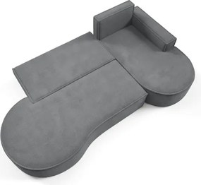 Narożnik MOLLY Prawostronny z funkcją spania, wolnostojący tkanina CURIO 97 Szary