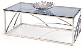 Szklana ława w stylu glamour Goldea 2X - Srebrna