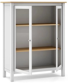 Biało-naturalna witryna z drewna sosnowego 90x110 cm Misti – Marckeric