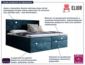 Niebieskie łóżko pikowane z pojemnikiem 5 rozmiarów L7-T55