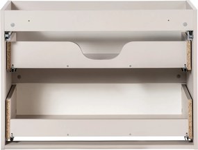 Wisząca szafka umywalkowa 2 szuflady Nova 80 cm, kaszmir mat