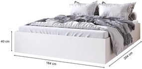 Białe łóżko dwuosobowe z materacem 160x200 W1-N09