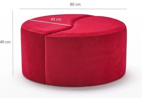 Stołek Alis Pouf Czerwony