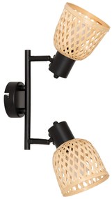 Lampy sufitowe LIO 2 klosze z plecionego bambusa, 2 x Ø 17 cm