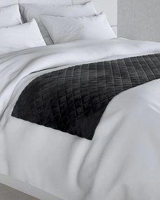 Narzuta hotelowa bieżnik Velvet 60x200cm kolor czarny tkanina połyskliwa, welwetowa