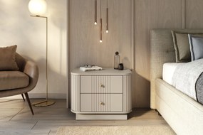 Zestaw szafek nocnych Vesper 56 cm - kaszmir / złote uchwyty