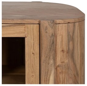 Witryna z litego drewna akacjowego w naturalnym kolorze 180x80x40 cm Creel – Ixia