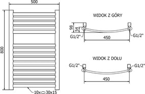Mexen Helios grzejnik elektryczny 800 x 500 mm, 300 W, złoty - W103-0800-500-2300-50