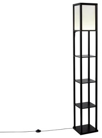 Designerska lampa podłogowa czarno-biała z wbudowanym oświetleniem LED - Nea