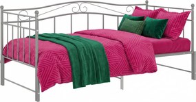 Szare metalowe łóżko rozkładane 90x200 cm A8-D07