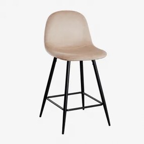 Zestaw 2 Wysokich Stołków Z Aksamitu Glamm Pszenica Brązowa & ↑65 Cm & Negro - Sklum