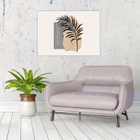 Obraz - Abstrakcja z tropikalnymi liśćmi N⁰3 (70x50 cm)