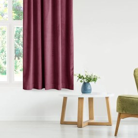Bordowa/różowa aksamitna zasłona częściowo zaciemniająca (dimout) 140x270 cm Eyelets – Restilo